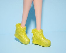 Lime Yellow Green STARS High Top Athletic Tennis Sports Shoes Genuine BARBIE