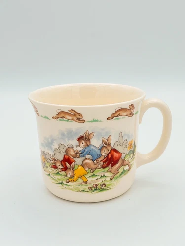 Royal Doulton Bunnykins Wheelbarrow Play Children's Mug Bone China 3”