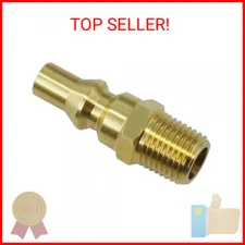 MENSI Propane Gas Quick Connect Adapter 1/4" NPT Full Flow Brass Male Plug Kit f