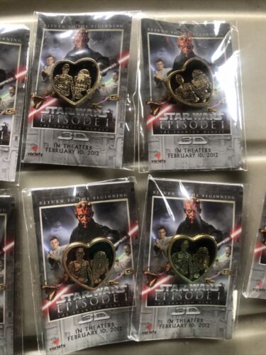 Disney Pin C3PO R2D2 Heart Variety Star Wars Phantom Menace Lot Of9 2012 AMC - Picture 3 of 8