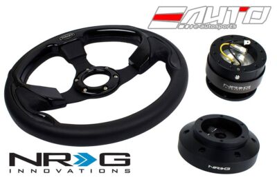 NRG 320mm Pilota Leather BK IN steering wheel Evo VII-IX w/ Hub Gen2 Release BK