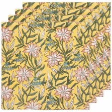 Now Designs Napkins, Clematis Block Print, Set of 4 (HNP3276D)
