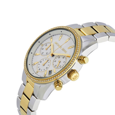 NEW Genuine MICHAEL KORS Ritz Chronograph Crystals Gold 37mm