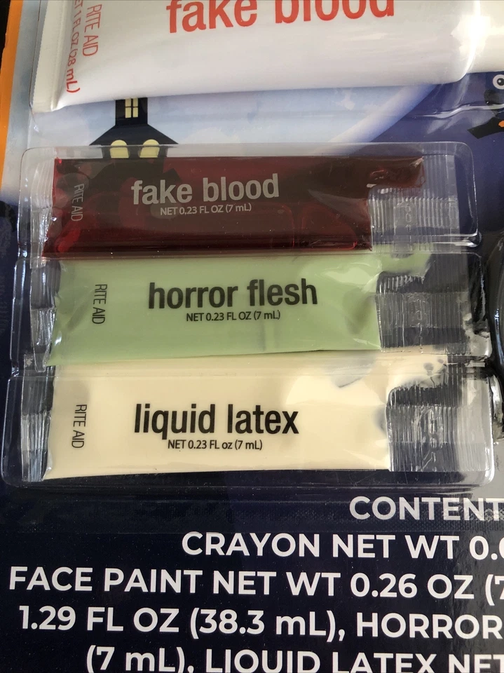 Kit de Maquillaje Zombie Halloween De Lujo, Sangre Falsa, Esponjas, Maquillaje, Carne (NUEVO) Foto 4 de 4