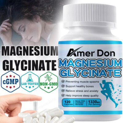 Magnesium Glycinate | 1330mg | Improved Sleep | Stress Relief | Support Bone