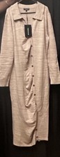 Maternity Knitted Ruched Bump Long Dress Size Large Button Front