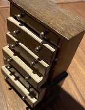 Vintage Wooden DOLLHOUSE Dresser 6 Drawers Chest Of VTG Concord Miniatures