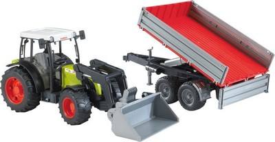 BRUDER Claas Nectis 267 F mit Frontlader und Bordwandanhänger (02112)