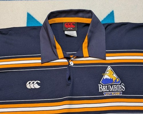 Camiseta deportiva de rugby vintage ACT Brumbies manga larga bordada hecha en Australia 2XL - Imagen 3 de 7