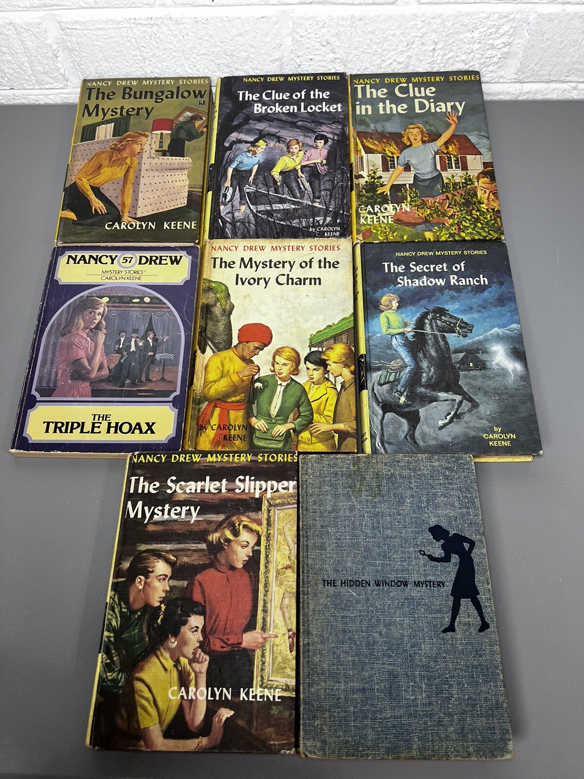 Lot Of 8 Vintage Nancy Drew Mystery Stor Hardcover Books 1930- 60  Carolyn Keene