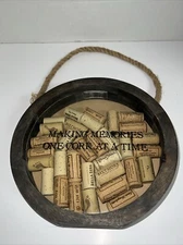 MUDPIE Wine Cork Display Holder Wall Hanging MAKING MEMORIES ONE CORK AT A TIME
