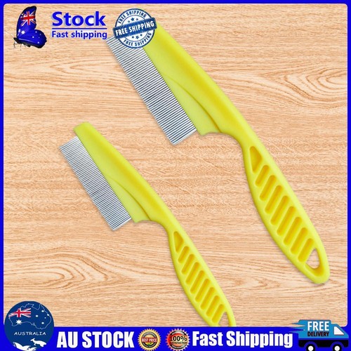  2Pcs Pet Massage Comb Stainless Steel Flea Tick Remover Comb Pets