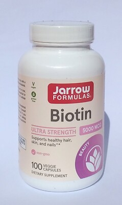 Jarrow Formulas Biotin, 5,000 mcg, 100 Veggie Caps