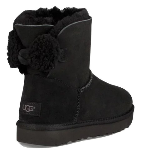 ORIGINALI UGG MINI ARIELLE W NERO Scamosciato con FIOCCO dietro stivali  basso | eBay