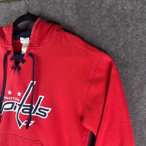 Washington Capitals Hoodies Womens Large Red NHL Hockey Pullover Long Sleeve - Picture 4 of 16
