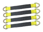 4 Pack 2" x 21" Axle Straps with Protective Sleeve, Delta Rings, WLL 3,335 lbs