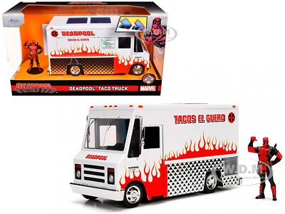 DEADPOOL TACO TRUCK W/DIECAST FIGURE 1/24 DIECAST MODEL BY JADA