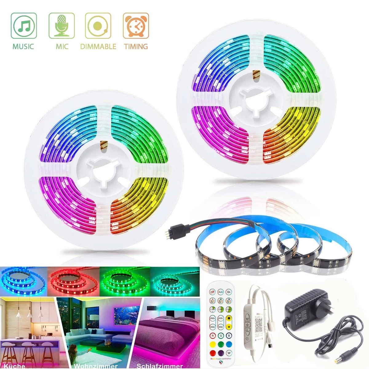 LED Strip Lights Music Sync Color Changing Bluetooth APP Control