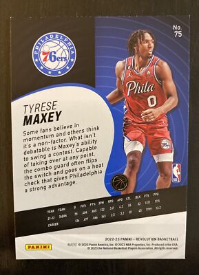 2022-23 Panini Revolution - #75 Tyrese Maxey | eBay
