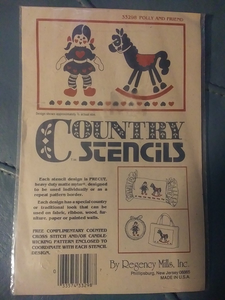Regency Mills Country Stencils Polly and Friend Girl Rocking