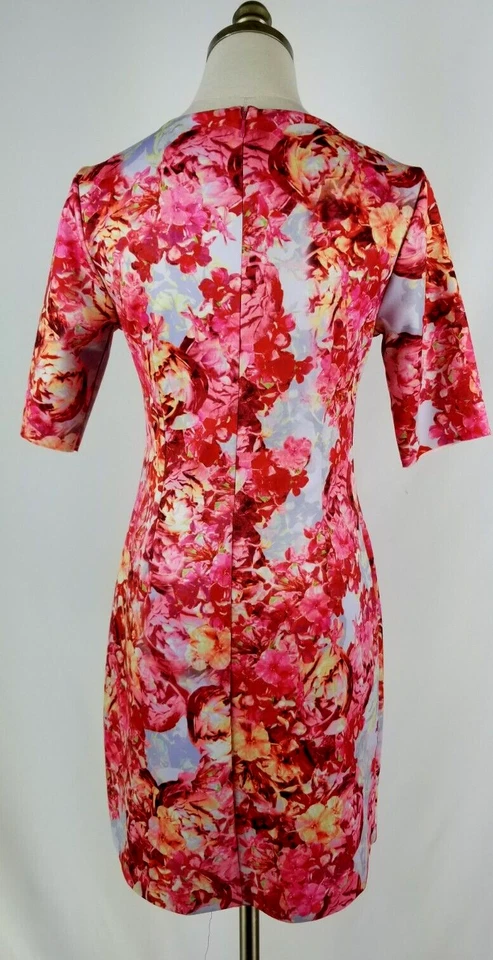 Vestido de buceo CeCe by Cynthia Steffe rojo y rosa para mujer talla pequeña Foto 4 de 4