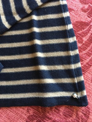 Pull Vintage SONIA RYKIEL Rayé Noir Et Doré - Taille L, Laine, Fait En Italie - État Impeccable