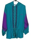 Avia Nylon Windbreaker Women's Medium Vintage Purple Blue Hoodie 80’s-90’s