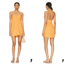 Show Me Your MuMu Outgoing Mini Dress in Orange Terry Sz M