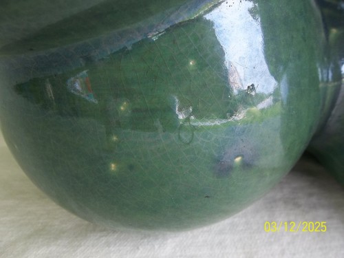 Vintage Green Glazed Ceramic Pottery Strawberry Planter 4 Stacked Pots - Picture 4 of 10