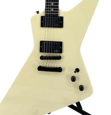 US warehouse Cream White Explorer Style Electric Guitar with EMG Pickups