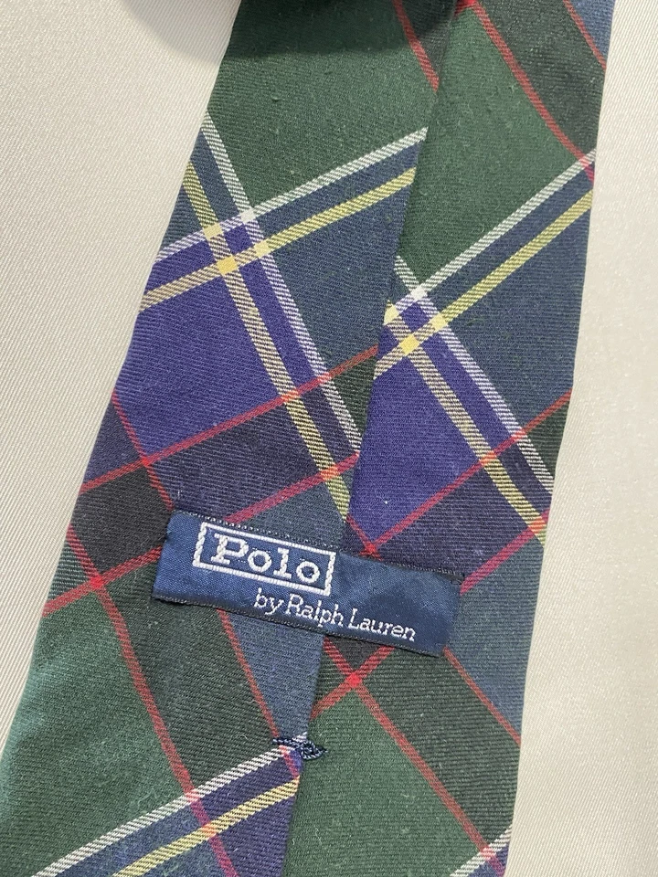 Polo de Ralph Lauren Todo Algodón Hecho en EE. UU. Verde a Cuadros con Logo Estampado Corbata para Hombre Foto 3 de 4