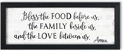 Bless The Food Before Us Wall Decor:Farmhouse Kitchen Signs Wall Decor Bible Ver