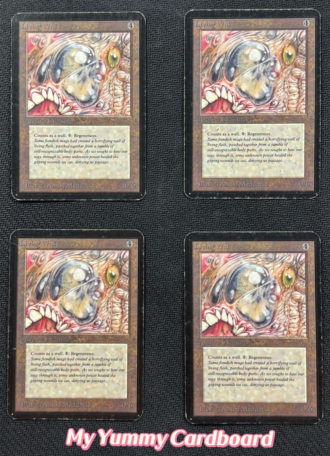 MTG Alpha Living Wall x4 Playset — Heavily Played | Limited Edition Alpha 1993
