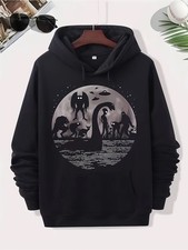 Cryptid Folklore Hoodie - Mysterious Creature Graphic Sweatshirt, Loose Fit with