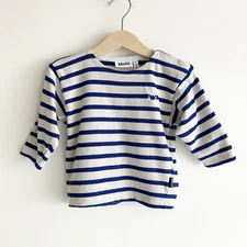 Molo 9 Mos 74 cm Edarko Striped Top Blue Cream 100% Organic Cotton Unisex