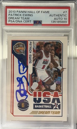 2008-10 Panini Hall Of Game Dream Team Patrick Ewing USA Basketball Auto Psa 10