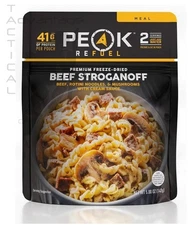 Peak Refuel Beef Stroganoff Freeze-Dried Backpacking Survival Meal - EXP 06/2034