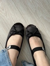 Iconic Ballerina Miu Miu Black Ballet Flats Women's 36