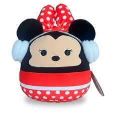 Squishmallows Disney Holiday Minnie Mouse Child Ultra Soft Plush Red  White 8"