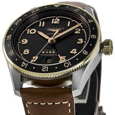 New Longines Spirit Zulu Time Automatic GMT Black Men's Watch L3.802.5.53.2 2