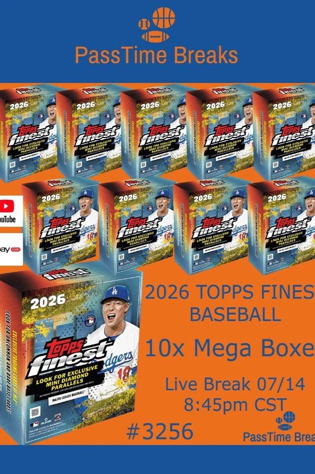 2026 TOPPS FINEST BASEBALL - 10x Mega Box - HALF CASE BREAK 3256