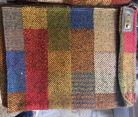 Two Messenger Portfolio Bags Patchwork Wool Tweed… - image 5