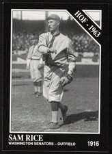 Sam Rice 1991 Conlon Collection TSN #54 HOF Washington Senators