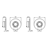 2X Bosch 281Mm Bremsscheiben Vorne Passend FüR Vw Lt | 0 986 478 138