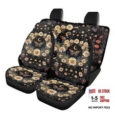 Print Car Seat Cover 4 Pieces Waterproof Car Seat Butterfly Daisy Moon Star