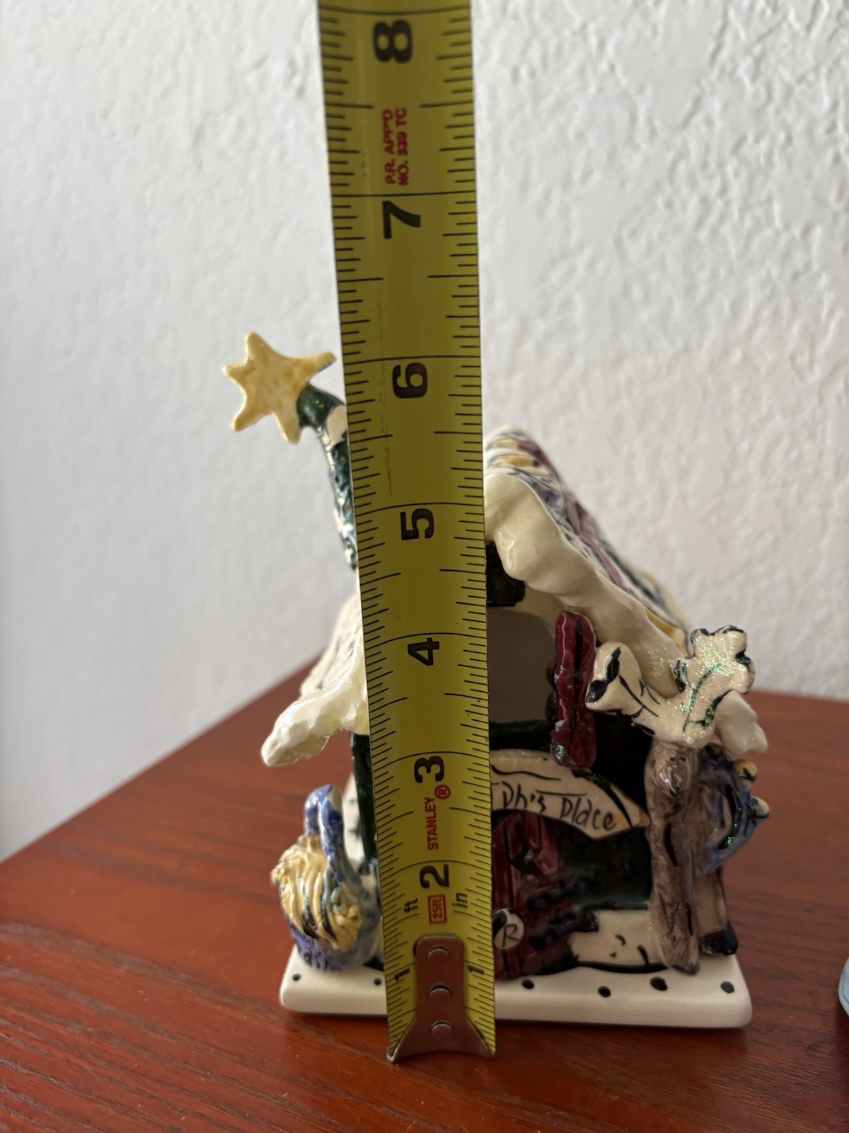 Heather Goldminc Blue Sky Clayworks Rudolph's Place Tealight House w/Underplate