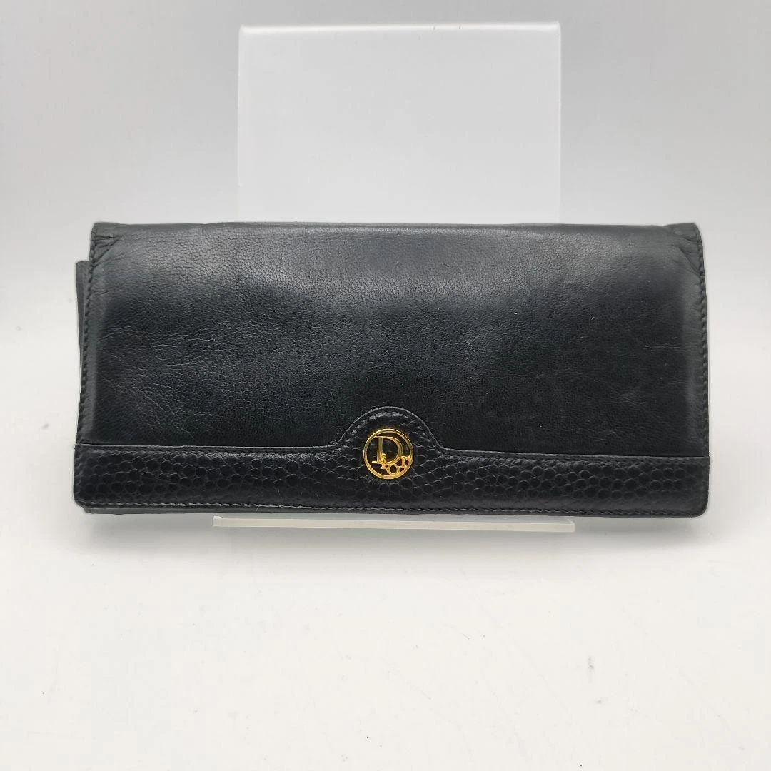 Portefeuille long noir Christian Dior