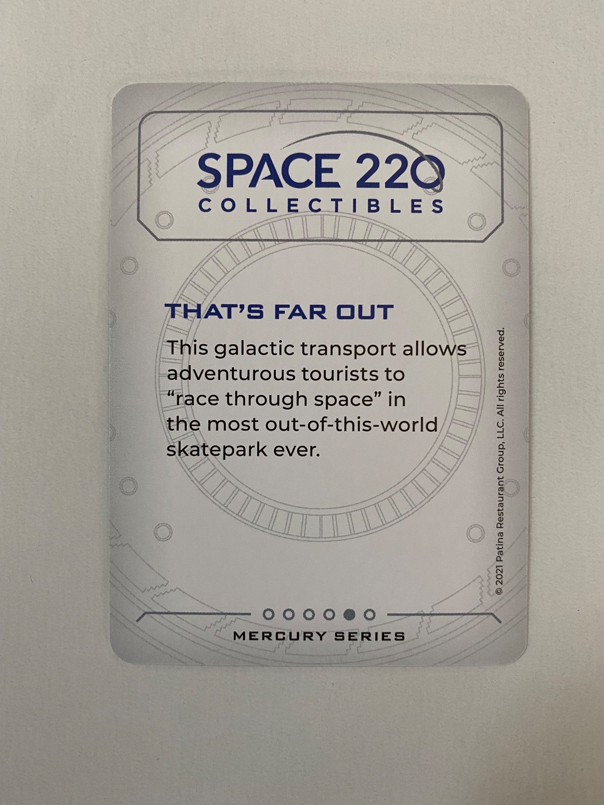 Disney Epcot Space 220 Trading Card Mercury Series X2 Hoverboard  NEW