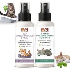 Cats Calming Litter Training Spray Kit 2-Pack 150ml Duo, Cat Training