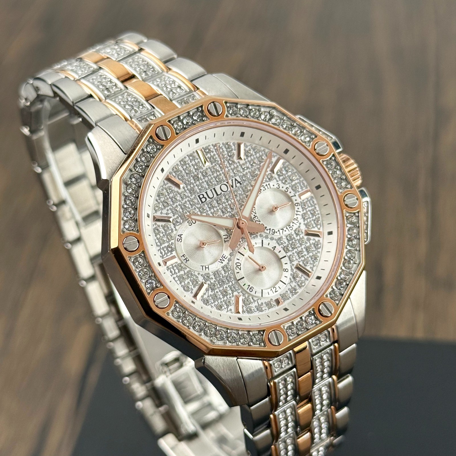 Bulova Octava Two-Tone Stainless Steel Men's Watch White Dial 98C133